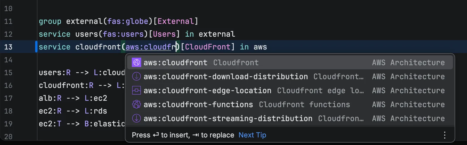 Icon Code Completion
